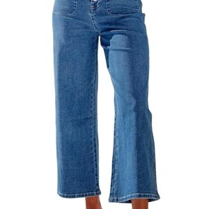 Stylish Women's Blue Wide Leg Jeans
